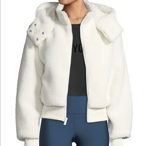 White Sherpa alo athletic brand fur jacket XS